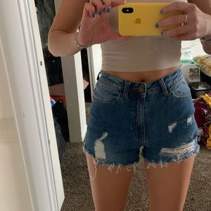 Cute ripped jean shorts.